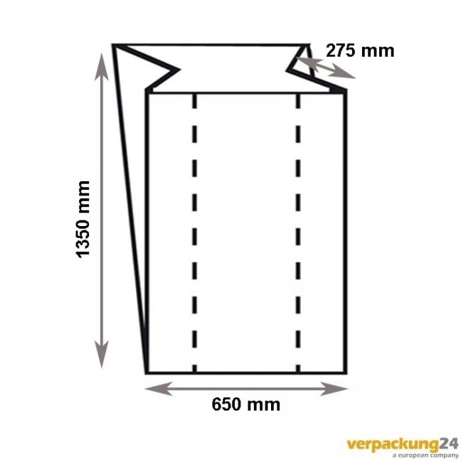 Foliensack LDPE 0,3 cbm 650+550x1350mm, 35my 
