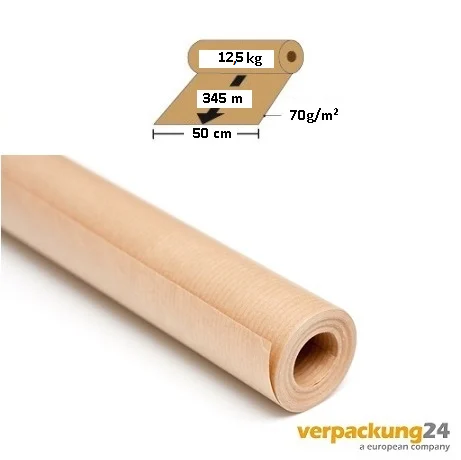 Packpapier, Breite: 50 cm, Stärke: 70 g /m², Rollengewicht: ~12,5 kg (Secare, Natronpapier) 