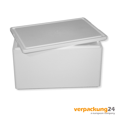 Styroporbox 46,60 Liter, WS: 30mm, 24 St./VE, 595x395x320mm(AM), 535x335x260mm(IM) 