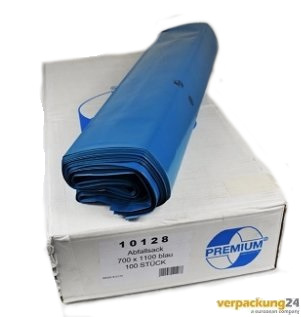 10x50 Müllsäcke 120 Liter HDPE auf Rolle Blau 70x110 cm 20 my